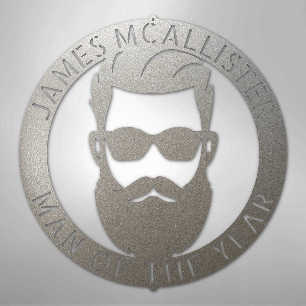 Custom Metal Wall Art - Personalized Man Cave Sign Silver
