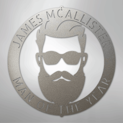 Custom Metal Wall Art - Personalized Man Cave Sign Silver