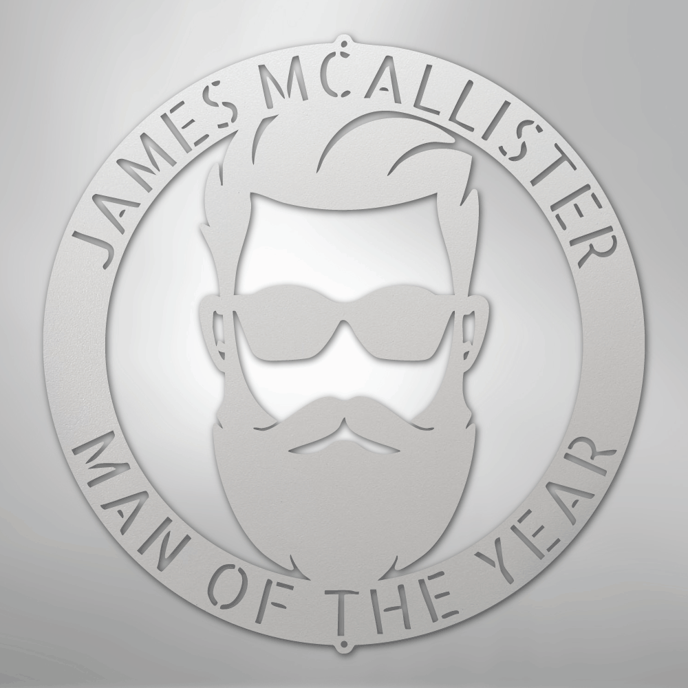 Custom Metal Wall Art - Personalized Man Cave Sign White