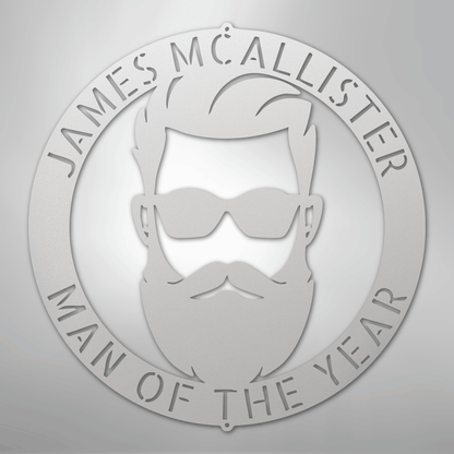 Custom Metal Wall Art - Personalized Man Cave Sign White