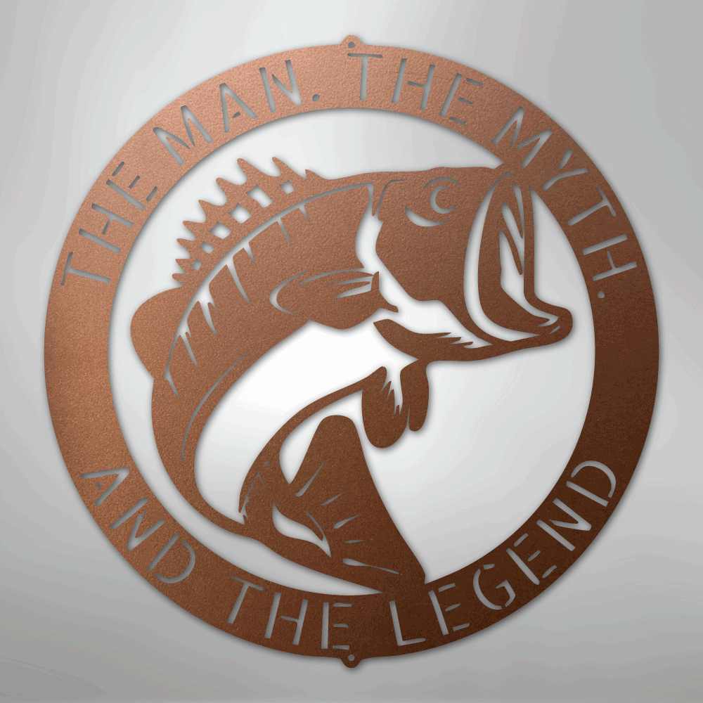 Custom Metal Wall Art - Personalized Bass Monogram Copper