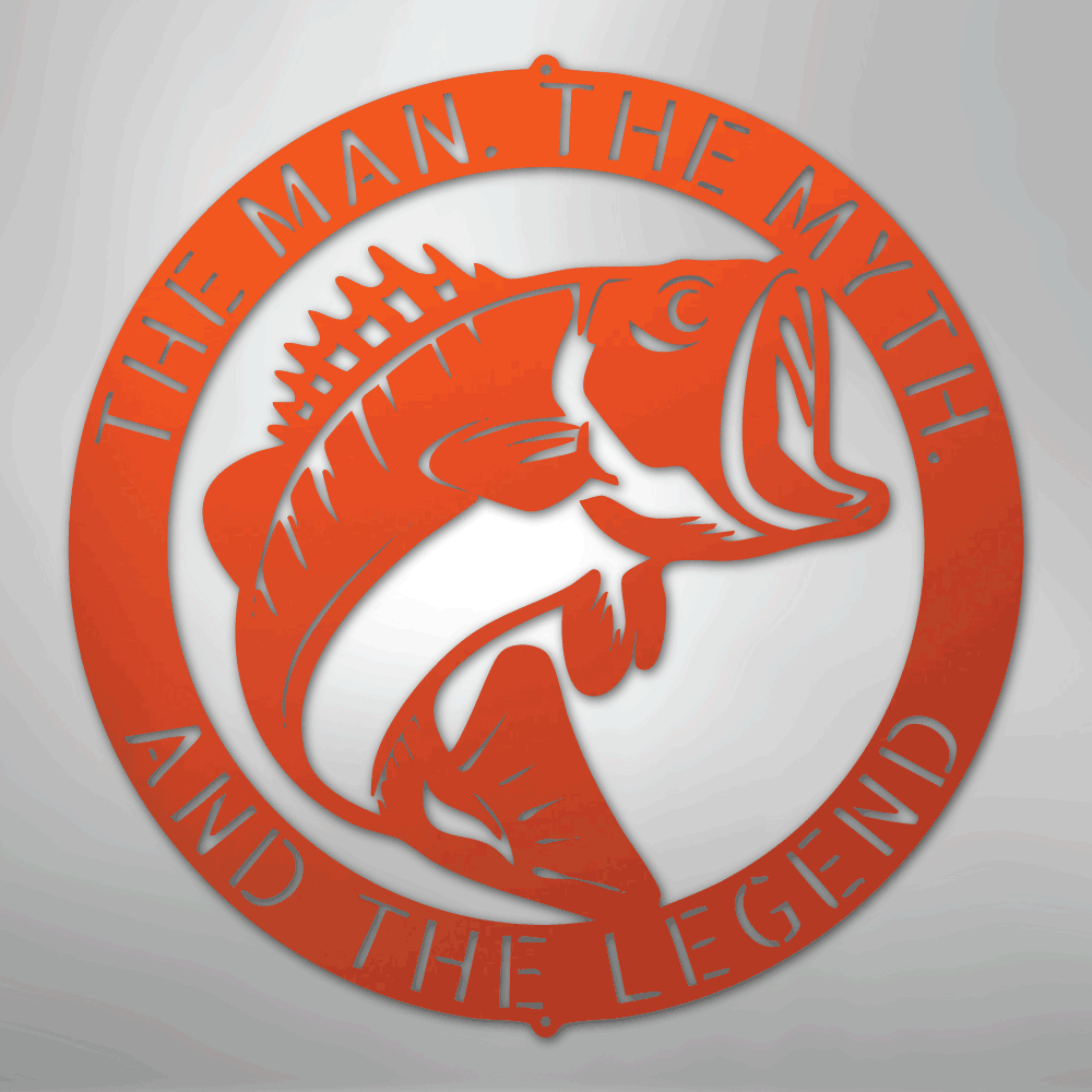Custom Metal Wall Art - Personalized Bass Monogram Orange
