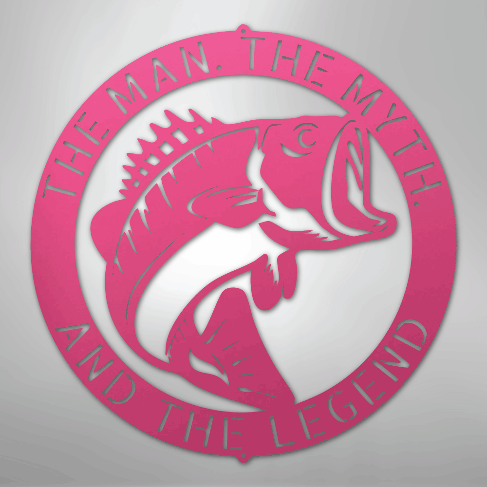 Custom Metal Wall Art - Personalized Bass Monogram Pink