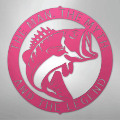 Custom Metal Wall Art - Personalized Bass Monogram Pink