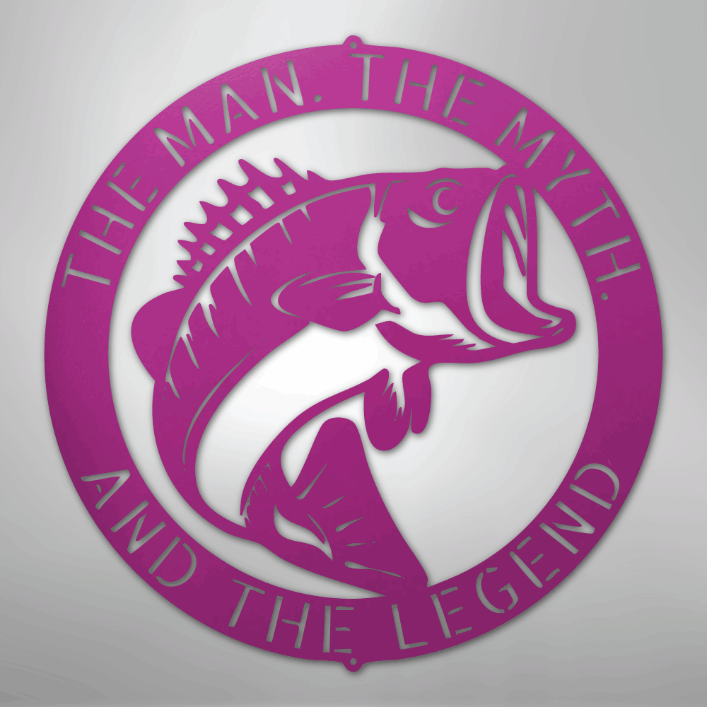 Custom Metal Wall Art - Personalized Bass Monogram Purple