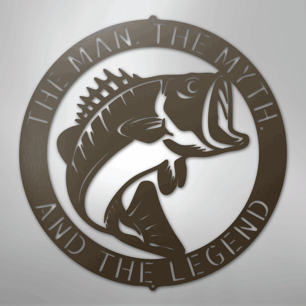 Custom Metal Wall Art - Personalized Bass Monogram Stone