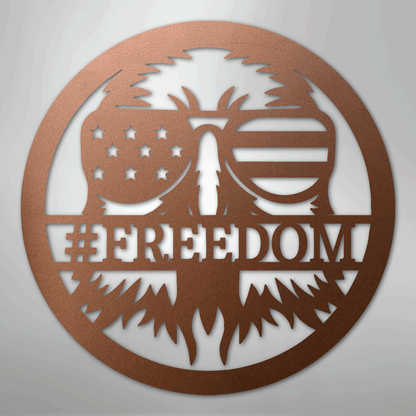 Custom Metal Wall Art - Personalized Patriotic Eagle Monogram Sign Copper