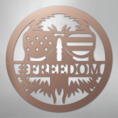 Custom Metal Wall Art - Personalized Patriotic Eagle Monogram Sign Rose