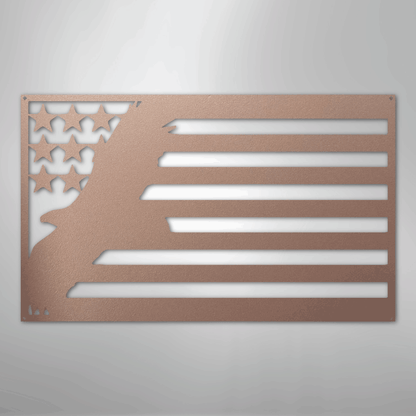 Metal Wall Art - American Patriotic Eagle Sign Rose