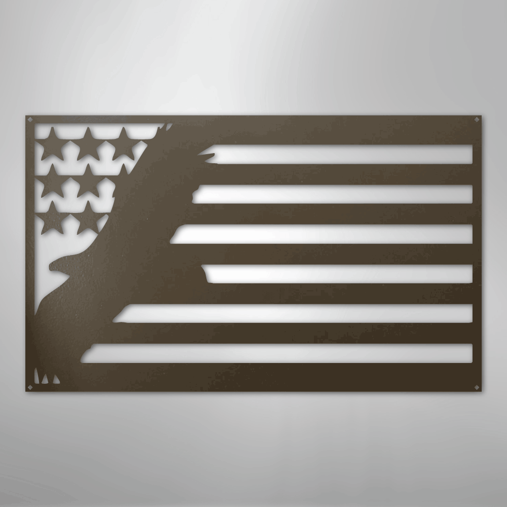 Metal Wall Art - American Patriotic Eagle Sign Stone