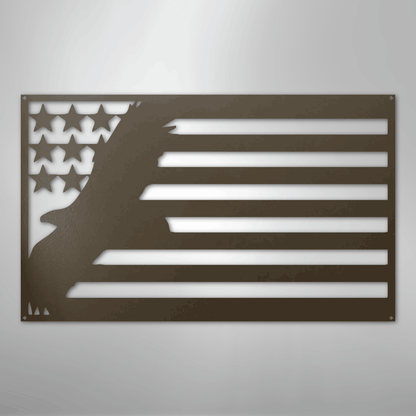 Metal Wall Art - American Patriotic Eagle Sign Stone