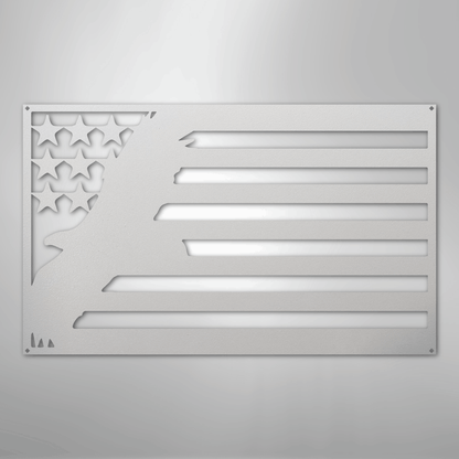 Metal Wall Art - American Patriotic Eagle Sign White