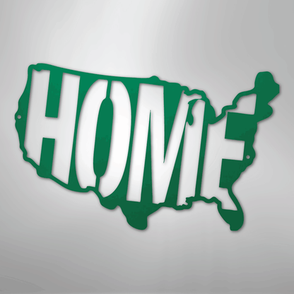 Metal Wall Art - American Patriotic Home Sign Green