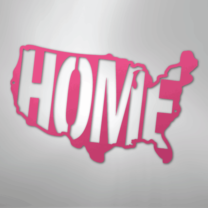 Metal Wall Art - American Patriotic Home Sign Pink