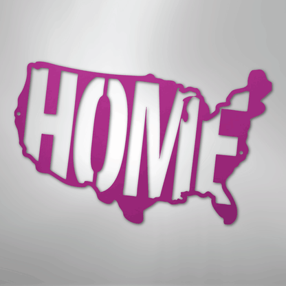Metal Wall Art - American Patriotic Home Sign Purple