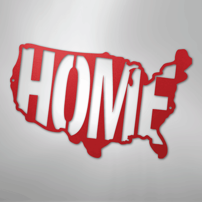 Metal Wall Art - American Patriotic Home Sign Red