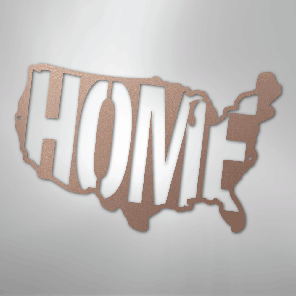 Metal Wall Art - American Patriotic Home Sign Rose