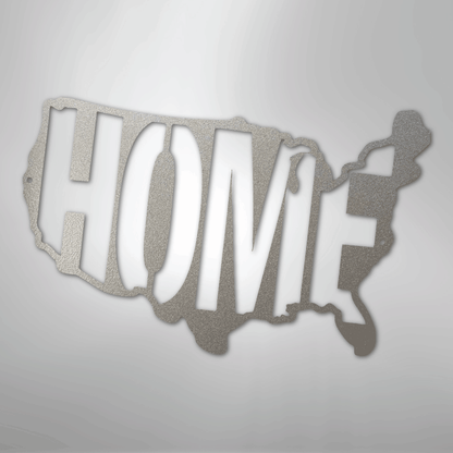 Metal Wall Art - American Patriotic Home Sign Silver