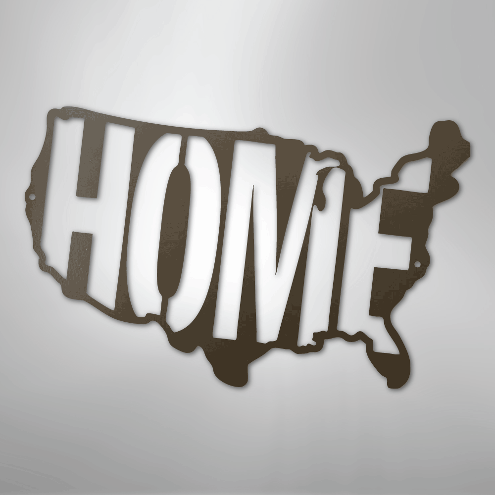 Metal Wall Art - American Patriotic Home Sign Stone