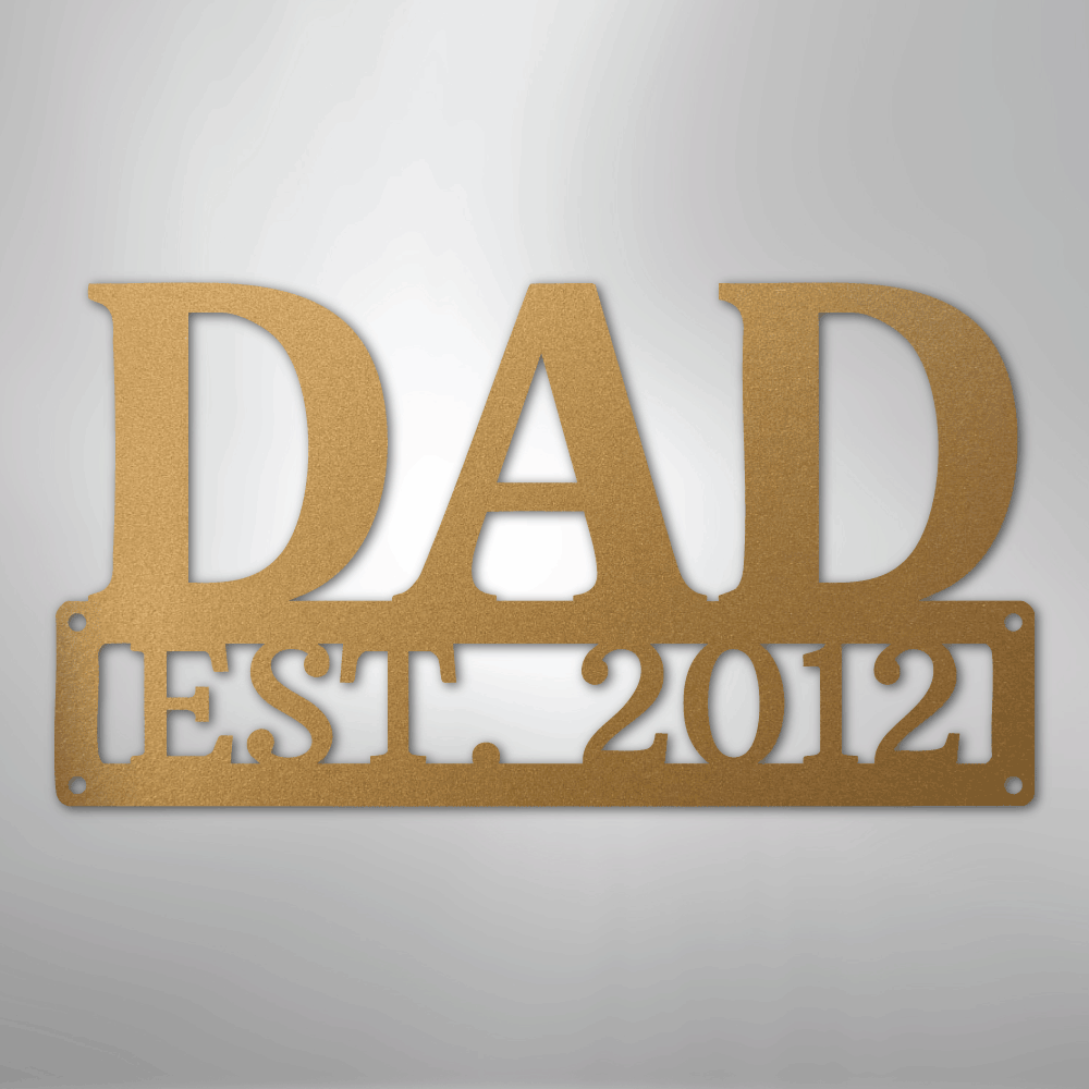 Custom Metal Wall Art - Personalized Dad's Workshop Plaque Gold