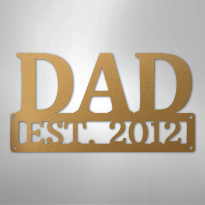 Custom Metal Wall Art - Personalized Dad's Workshop Plaque Gold
