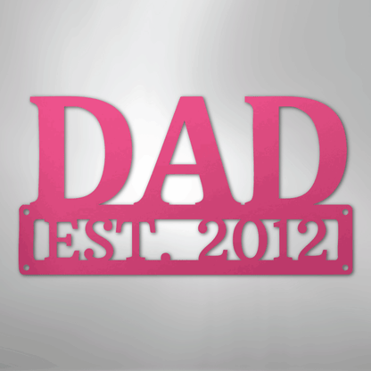 Custom Metal Wall Art - Personalized Dad's Workshop Plaque Pink