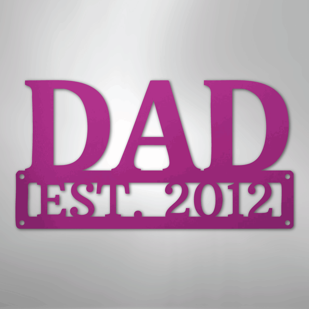 Custom Metal Wall Art - Personalized Dad's Workshop Plaque Purple