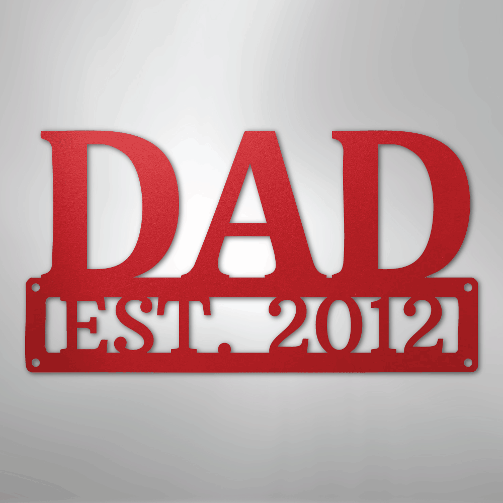 Custom Metal Wall Art - Personalized Dad's Workshop Plaque Red