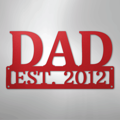Custom Metal Wall Art - Personalized Dad's Workshop Plaque Red
