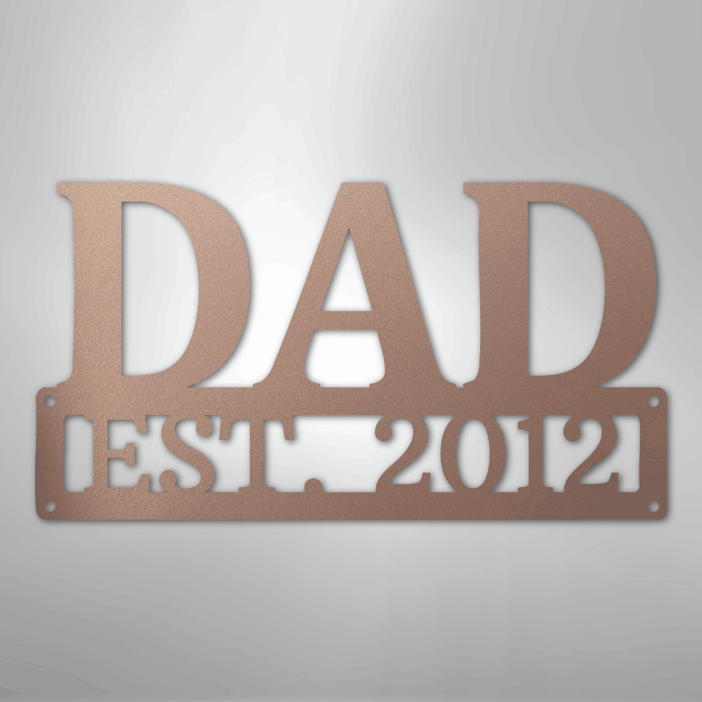 Custom Metal Wall Art - Personalized Dad's Workshop Plaque Rose