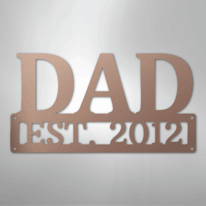 Custom Metal Wall Art - Personalized Dad's Workshop Plaque Rose