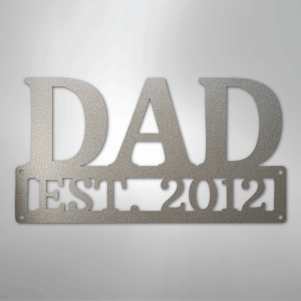 Custom Metal Wall Art - Personalized Dad's Workshop Plaque Silver