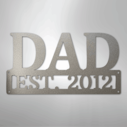 Custom Metal Wall Art - Personalized Dad's Workshop Plaque Silver