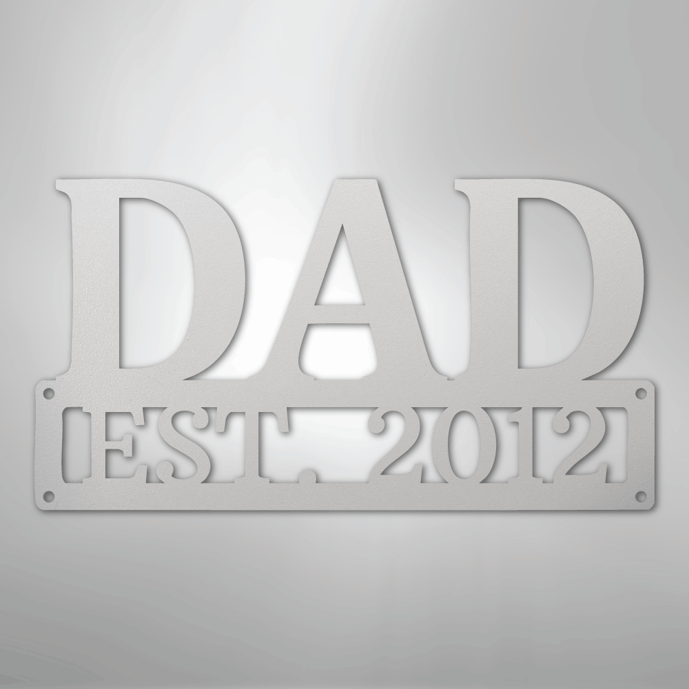 Custom Metal Wall Art - Personalized Dad's Workshop Plaque White