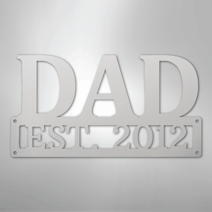 Custom Metal Wall Art - Personalized Dad's Workshop Plaque White