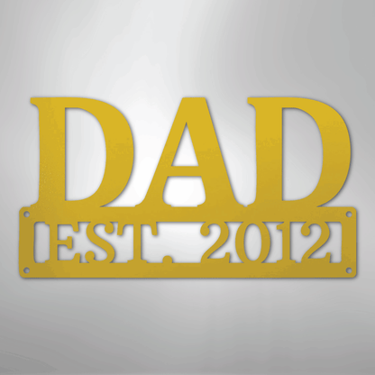 Custom Metal Wall Art - Personalized Dad's Workshop Plaque Yellow