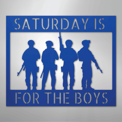 Custom Metal Wall Art - Personalized Soldier Name Sign Blue