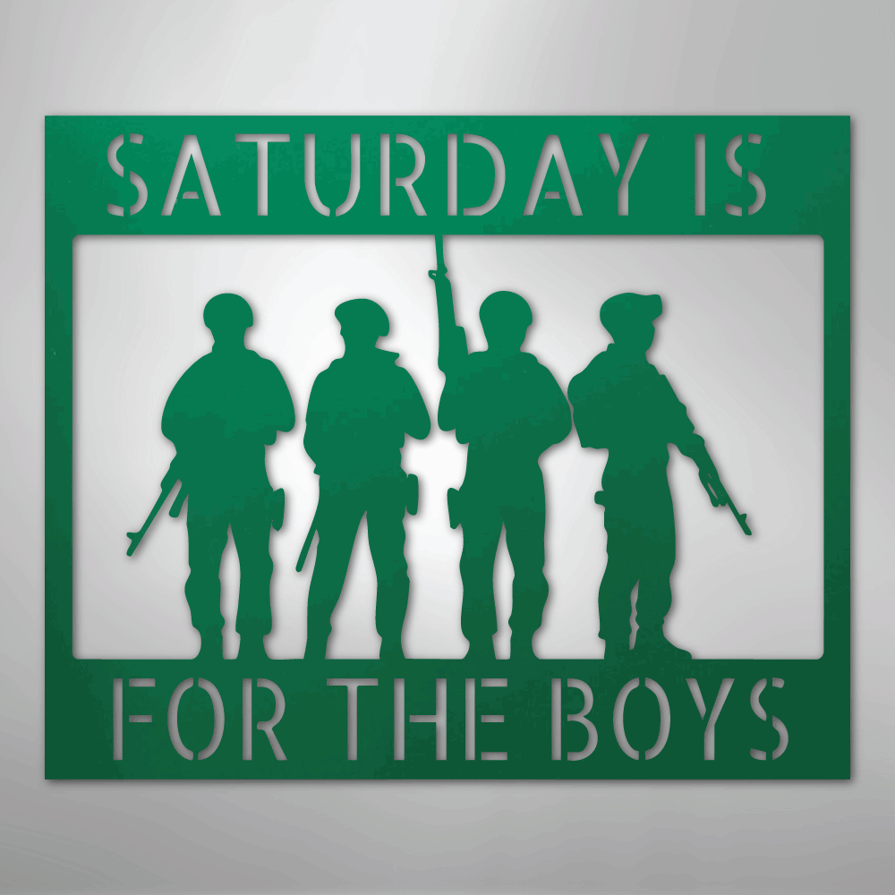 Custom Metal Wall Art - Personalized Soldier Name Sign Green