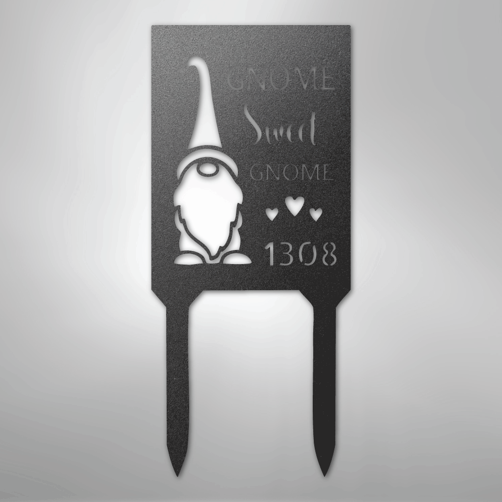 Custom Metal Yard Sign - Personalized Easter Gnome Stake