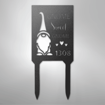 Custom Metal Yard Sign - Personalized Easter Gnome Stake