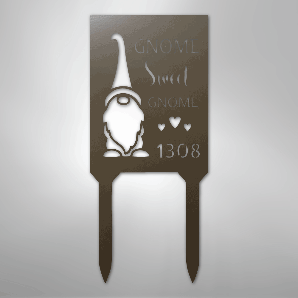 Custom Metal Yard Sign - Personalized Easter Gnome Stake Stone 18"