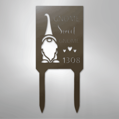 Custom Metal Yard Sign - Personalized Easter Gnome Stake Stone 18"