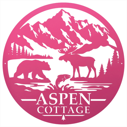 9568 - Mountain Sign Pink