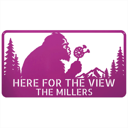 Custom Metal Wall Art - Personalized Name Enjoy View Metal Sign Purple