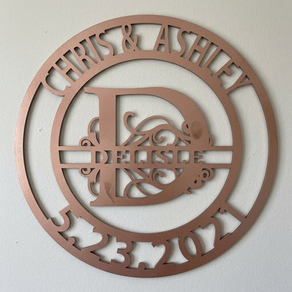 Custom Metal Wall Art - Personalized Split Letter Name Sign