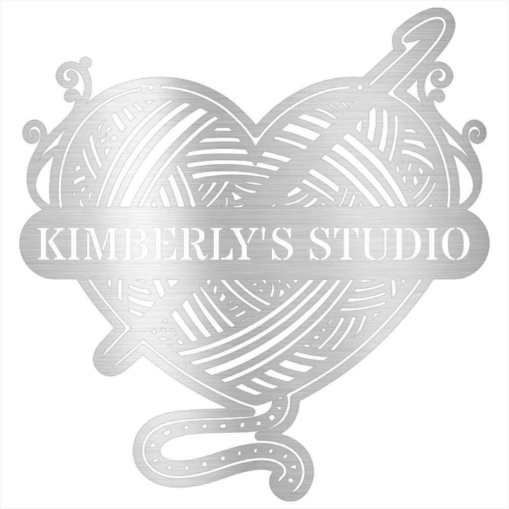Ball of Yarn & Hook – Custom Metal Sign for Crochet Lovers