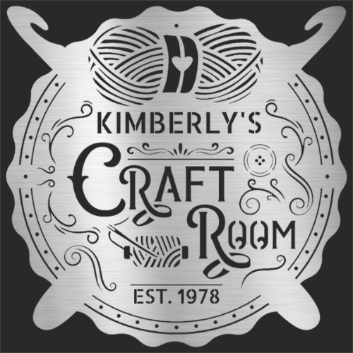 Crochet & Craft Room Custom Metal Sign – Sewing Room Decor Silver