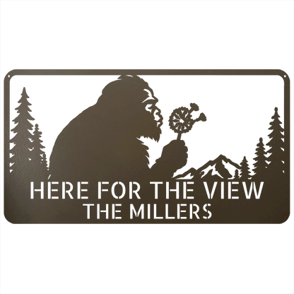 Custom Metal Wall Art - Personalized Name Enjoy View Metal Sign Stone