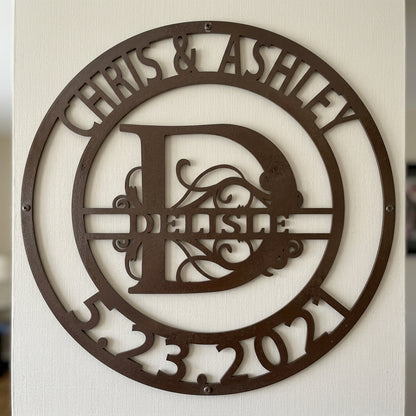 Custom Metal Wall Art - Personalized Split Letter Name Sign