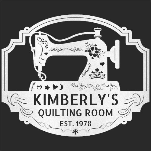 Custom Sewing & Quilting Room Metal Sign - Wall Decor White